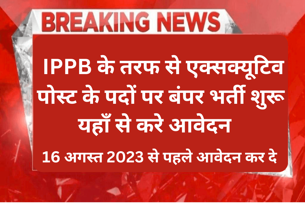 IPPB Recruitment 2023 : IPPB के तरफ से एक्सक्यूटिव पोस्ट के पदों पर ...