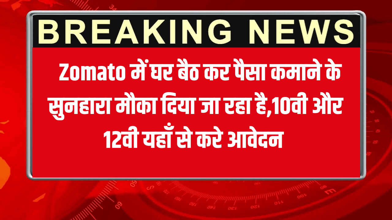 Zomato Work From Home Vacancy 2025